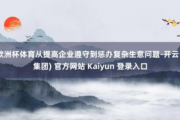 欧洲杯体育从提高企业遵守到惩办复杂生意问题-开云 (集团) 官方网站 Kaiyun 登录入口