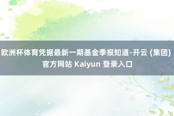 欧洲杯体育凭据最新一期基金季报知道-开云 (集团) 官方网站 Kaiyun 登录入口