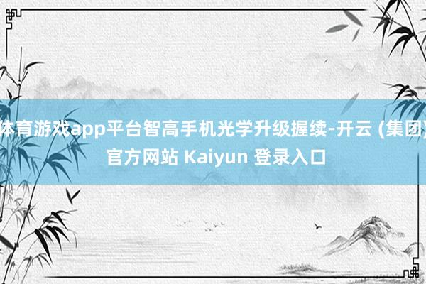 体育游戏app平台智高手机光学升级握续-开云 (集团) 官方网站 Kaiyun 登录入口