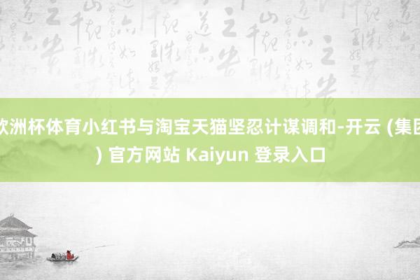 欧洲杯体育小红书与淘宝天猫坚忍计谋调和-开云 (集团) 官方网站 Kaiyun 登录入口