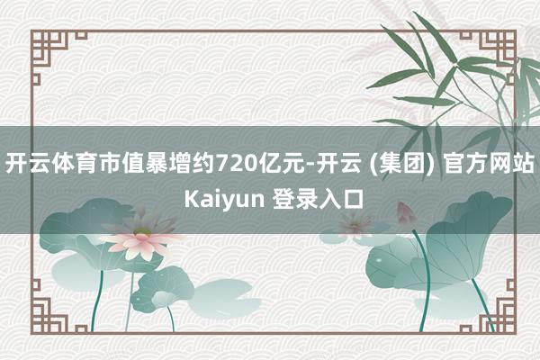 开云体育市值暴增约720亿元-开云 (集团) 官方网站 Kaiyun 登录入口