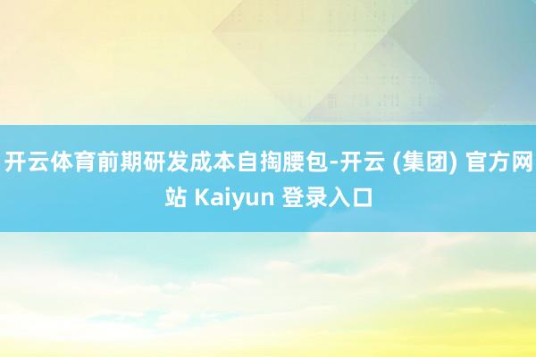 开云体育前期研发成本自掏腰包-开云 (集团) 官方网站 Kaiyun 登录入口