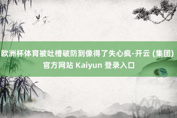 欧洲杯体育被吐槽破防到像得了失心疯-开云 (集团) 官方网站 Kaiyun 登录入口