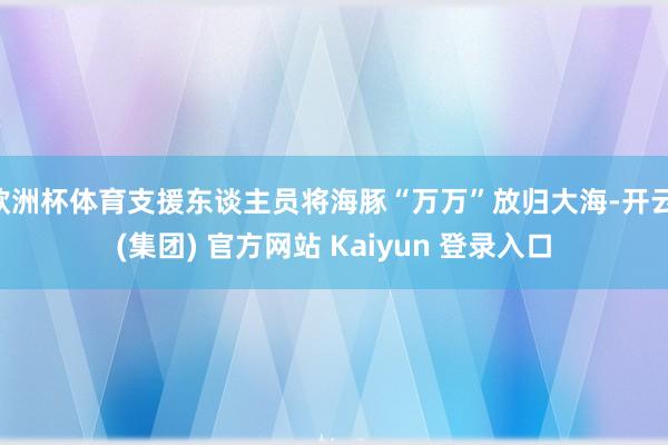 欧洲杯体育支援东谈主员将海豚“万万”放归大海-开云 (集团) 官方网站 Kaiyun 登录入口