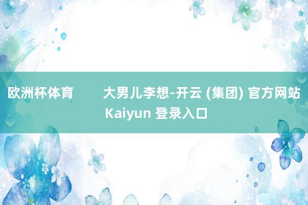 欧洲杯体育 大男儿李想-开云 (集团) 官方网站 Kaiyun 登录入口