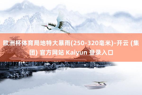 欧洲杯体育局地特大暴雨(250-320毫米)-开云 (集团) 官方网站 Kaiyun 登录入口