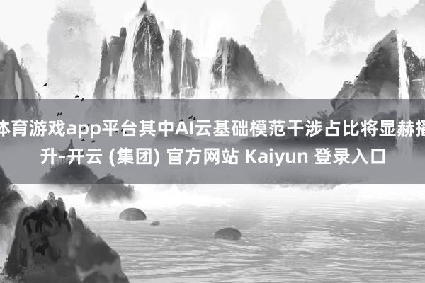 体育游戏app平台其中AI云基础模范干涉占比将显赫擢升-开云 (集团) 官方网站 Kaiyun 登录入口