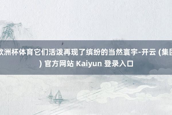 欧洲杯体育它们活泼再现了缤纷的当然寰宇-开云 (集团) 官方网站 Kaiyun 登录入口