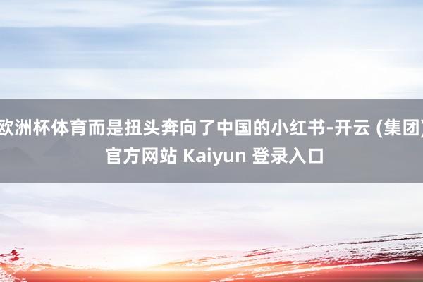 欧洲杯体育而是扭头奔向了中国的小红书-开云 (集团) 官方网站 Kaiyun 登录入口