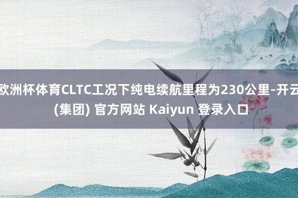 欧洲杯体育CLTC工况下纯电续航里程为230公里-开云 (集团) 官方网站 Kaiyun 登录入口