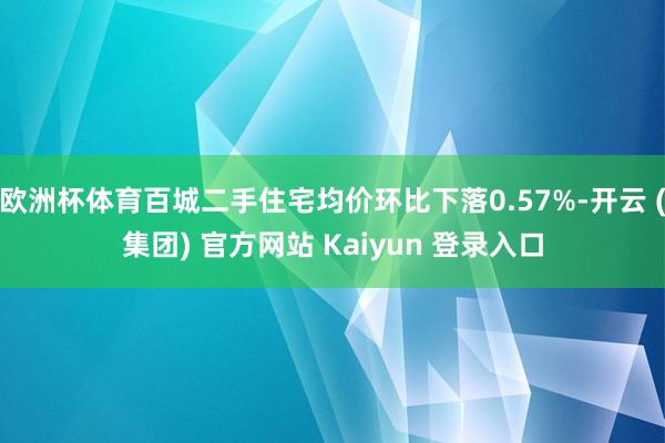 欧洲杯体育百城二手住宅均价环比下落0.57%-开云 (集团) 官方网站 Kaiyun 登录入口