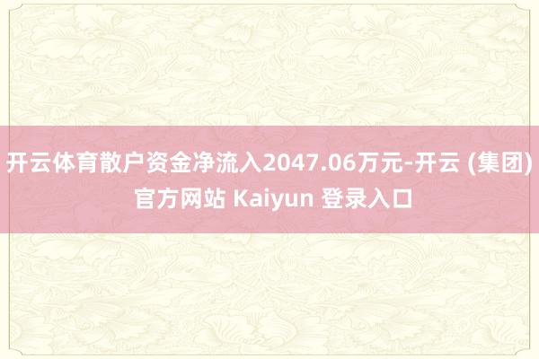 开云体育散户资金净流入2047.06万元-开云 (集团) 官方网站 Kaiyun 登录入口