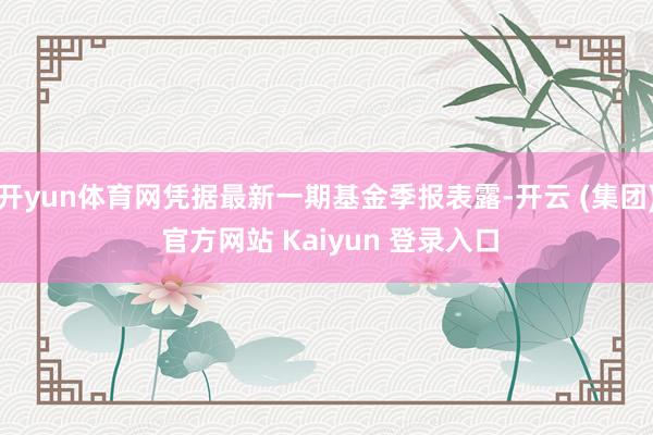 开yun体育网凭据最新一期基金季报表露-开云 (集团) 官方网站 Kaiyun 登录入口