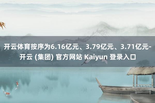 开云体育按序为6.16亿元、3.79亿元、3.71亿元-开云 (集团) 官方网站 Kaiyun 登录入口