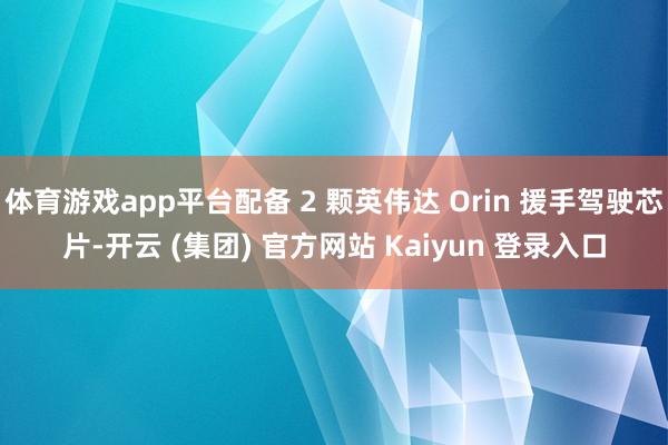体育游戏app平台配备 2 颗英伟达 Orin 援手驾驶芯片-开云 (集团) 官方网站 Kaiyun 登录入口