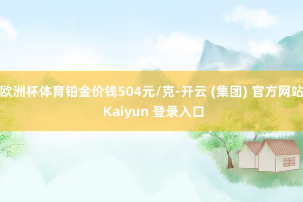 欧洲杯体育铂金价钱504元/克-开云 (集团) 官方网站 Kaiyun 登录入口